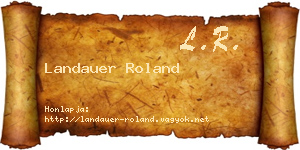 Landauer Roland névjegykártya